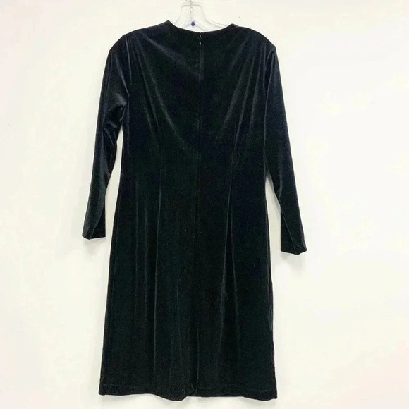 J. McLaughlin Size M Black Velour 3/4 Sleeve Ellie Sheath Dress NEW! - Picture 5 of 5